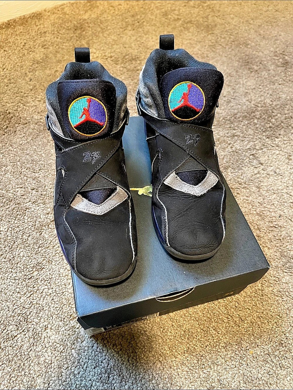 Jordan 8 Retro (PS) ) Sneakers Black & Blue unisex US 2Y